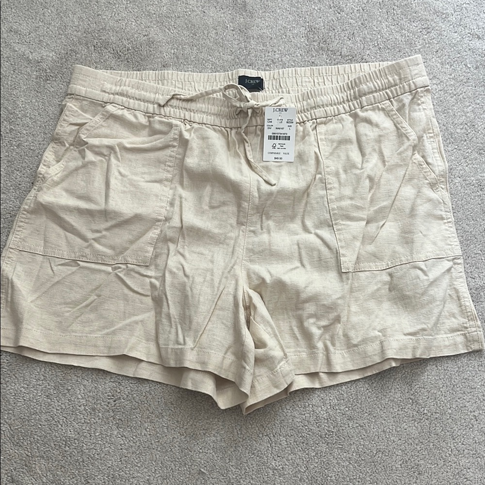 J. Crew Cream Shorts Lightweight Relaxed Fit